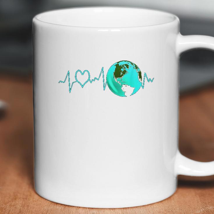 Earth Day Heartbeat Recycling Climate Change Activism Gift Coffee Mug