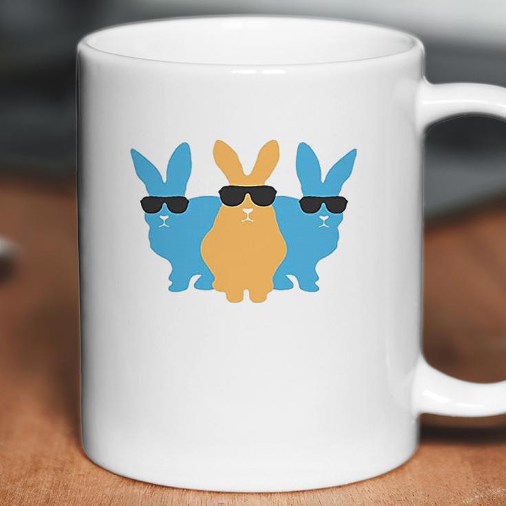 Easter For Men Hip Trio Bunnies Funny Graphic Hipster Easter Bunny Coffee Mug