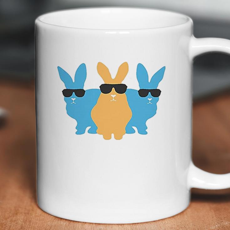 Easter For Men Hip Trio Bunnies Funny Graphic Hipster Easter Bunny Coffee Mug