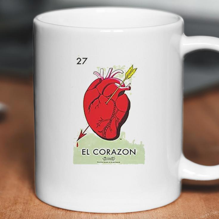 El Corazon Heart Loteria Card Mexican Bingo Coffee Mug