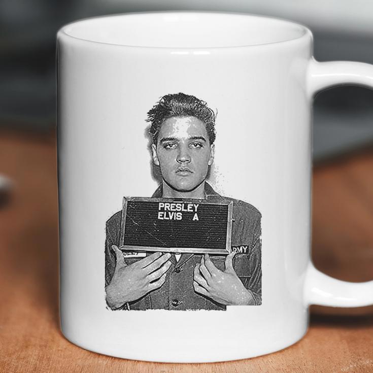 Elvis Presley Army Shot Rock N Roll Coffee Mug