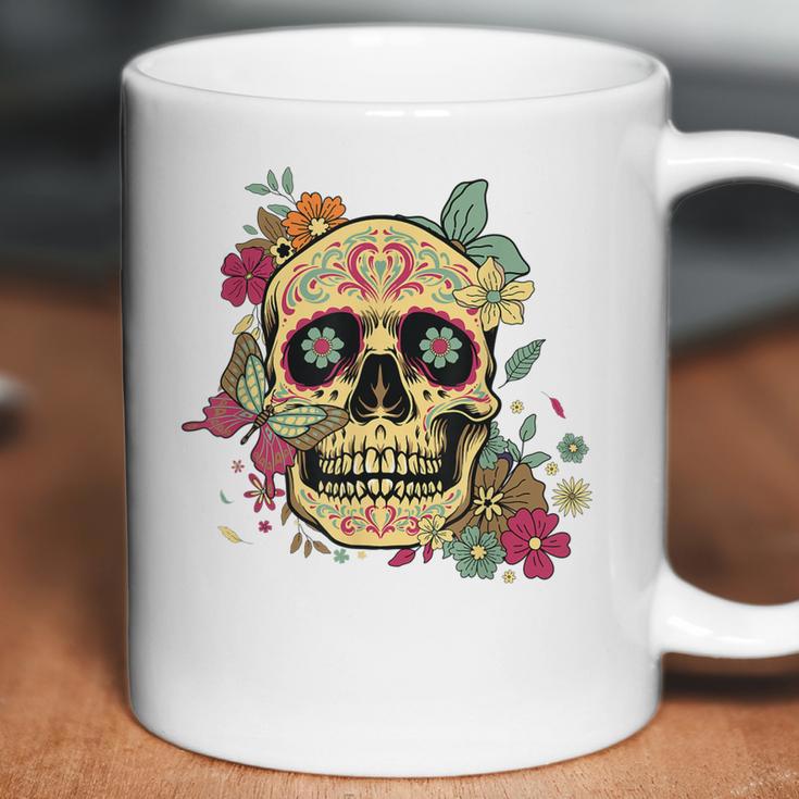 Floral Sugar Skull Dia De Los Muertos Dead Women Girl Coffee Mug