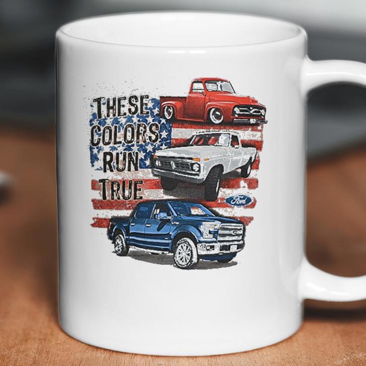 Ford 100Th Anniversary Red White Blue Trucks Coffee Mug