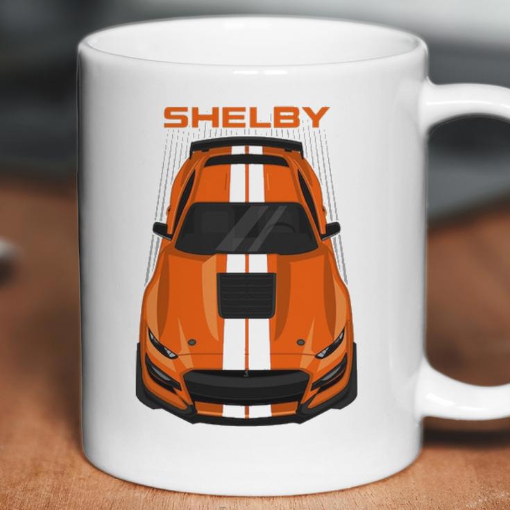 Ford Mustang Shelby Gt500 2020 2021 Twister Orange White Stripes Coffee Mug