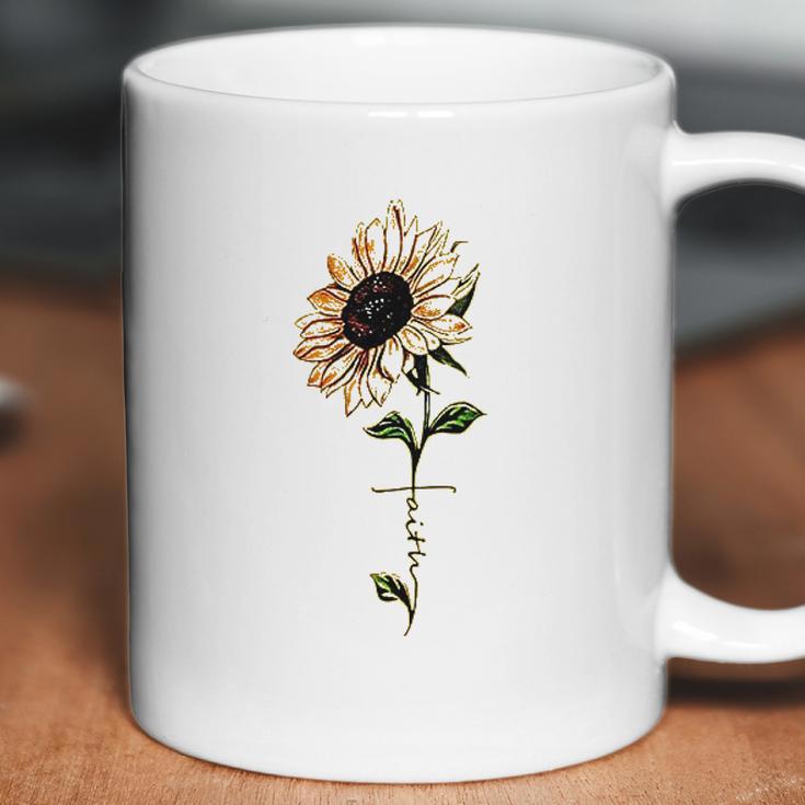 Foulian Sunflower Faith Cross Faith Christian Coffee Mug