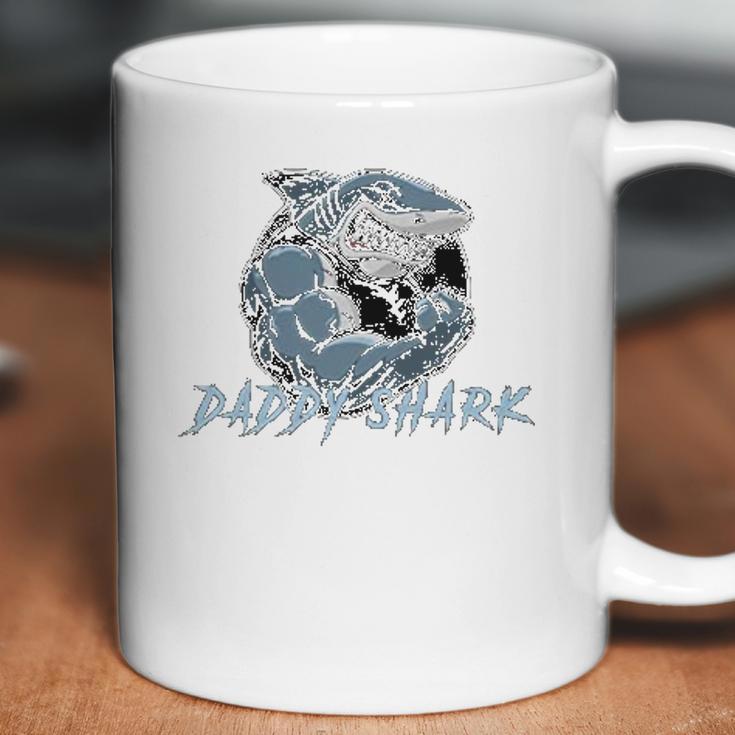 Funny Fathers Day Daddy Shark Gymer Gift Coffee Mug