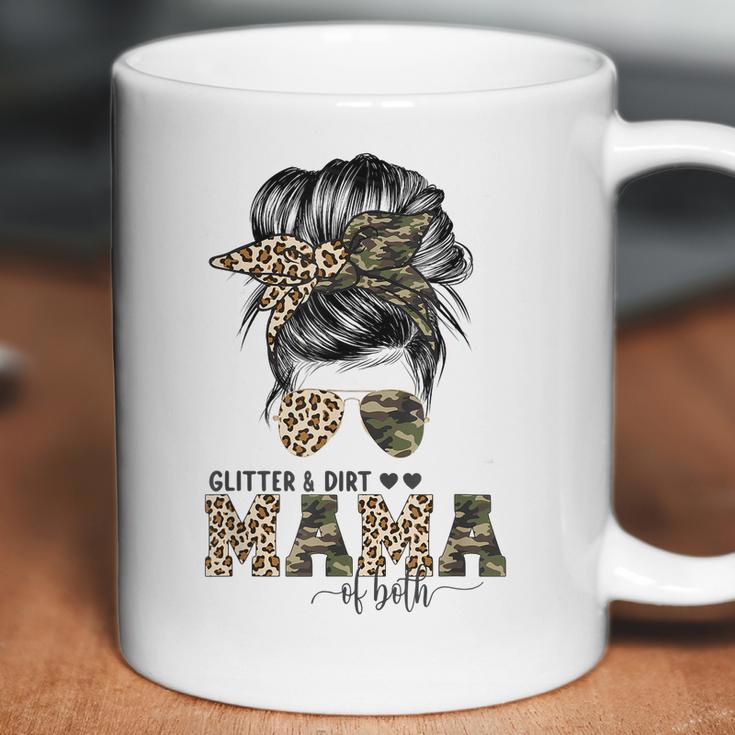 Glitter And Dirt Mama Of Both Leopard Camo Mothers Day Gift Coffee Mug