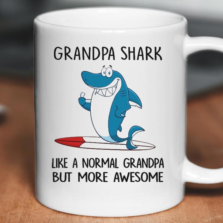 Grandpa Gift Grandpa Shark Like A Normal Grandpa But More Awesome Coffee Mug