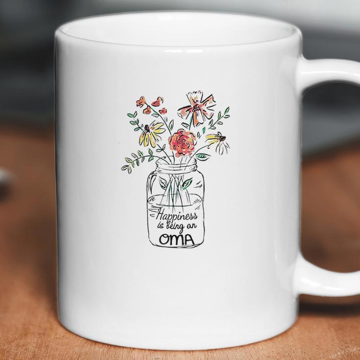 Happiness Is Being Oma Life Flower Artgrandma Coffee Mug