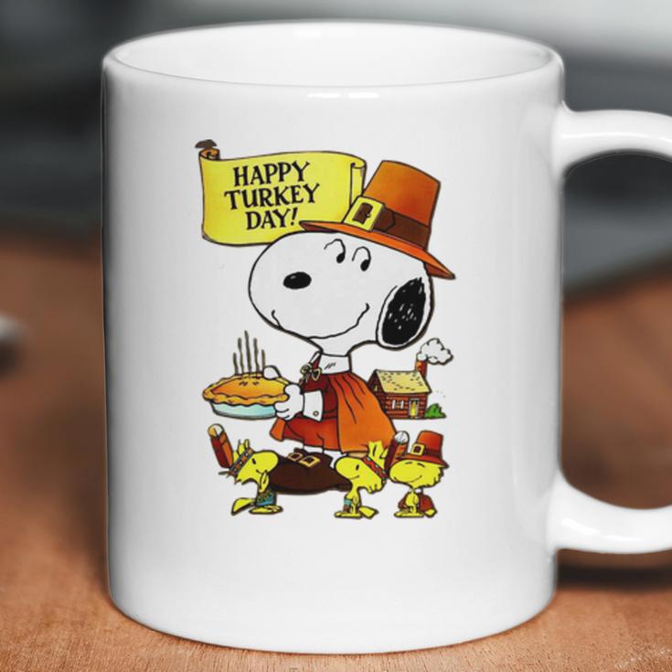 Happy Turkey Day Snoopy And Woodstock Thanksgiving Day Shirt Coffee Mug