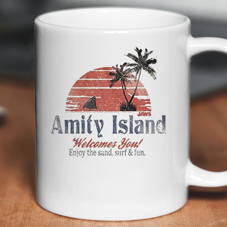 Jaws Amity Island Welcomes You Natural Coffee Mug