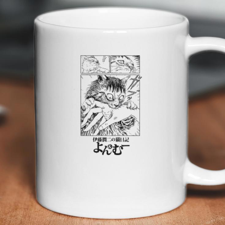 Junji Itos Cat Diary Yon And Mu Mu Biting Coffee Mug