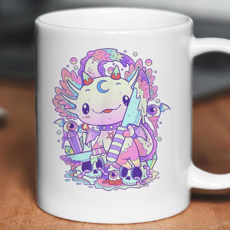 Kawaii Pastel Goth Cute And Creepy Axolotl Knife V2 Men Women T-Shirt Graphic Print Casual Unisex Tee Coffee Mug