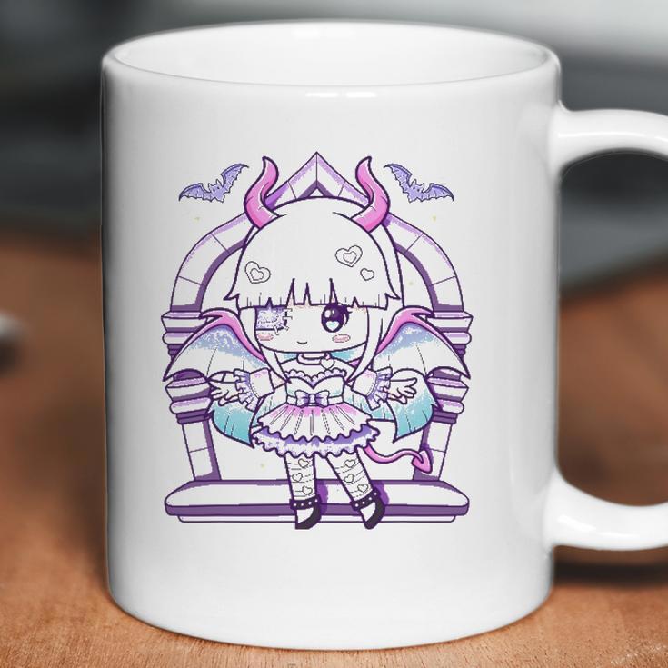 Kawaii Pastel Goth Cute Creepy Girl And Bats Coffee Mug