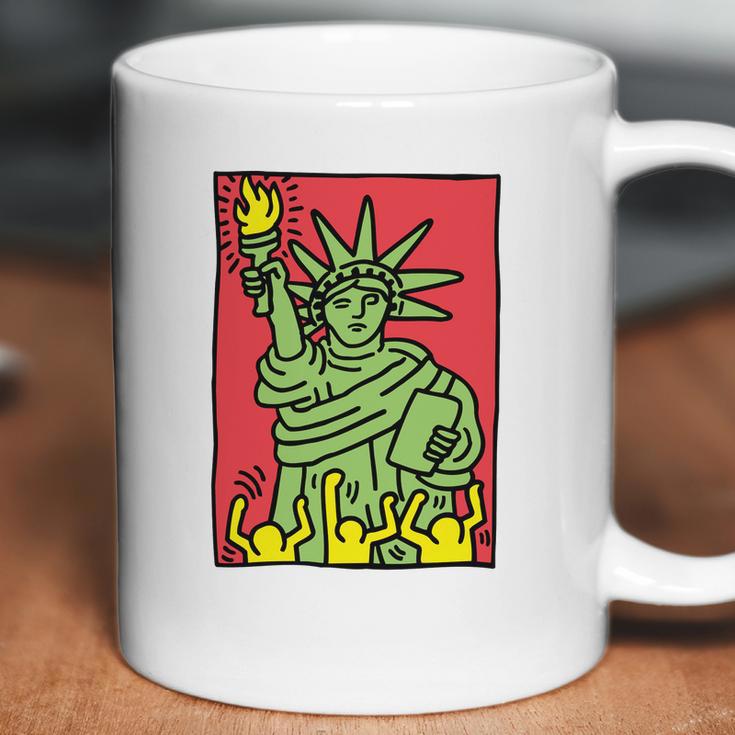 Keith Haring Funny Lady Liberty Coffee Mug