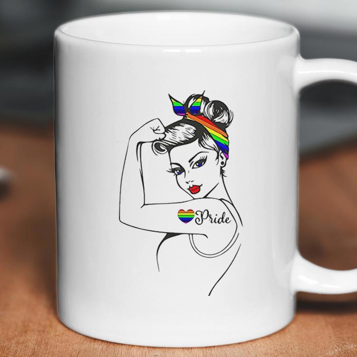 Lgbt Girl Power Pin Up Retro Art By Anne Cha Flag Gay Pride Coffee Mug