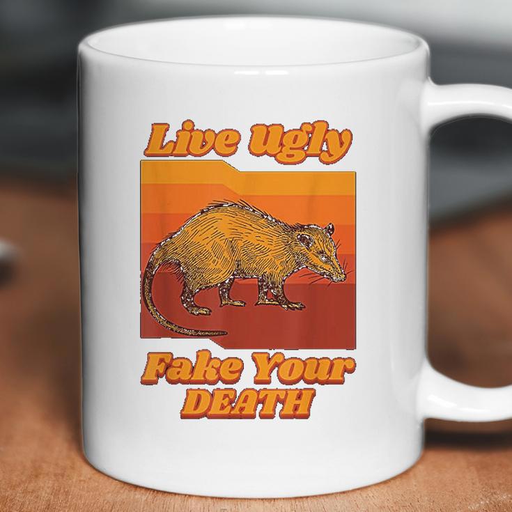 Live Ugly Fake Your Death Retro Coffee Mug