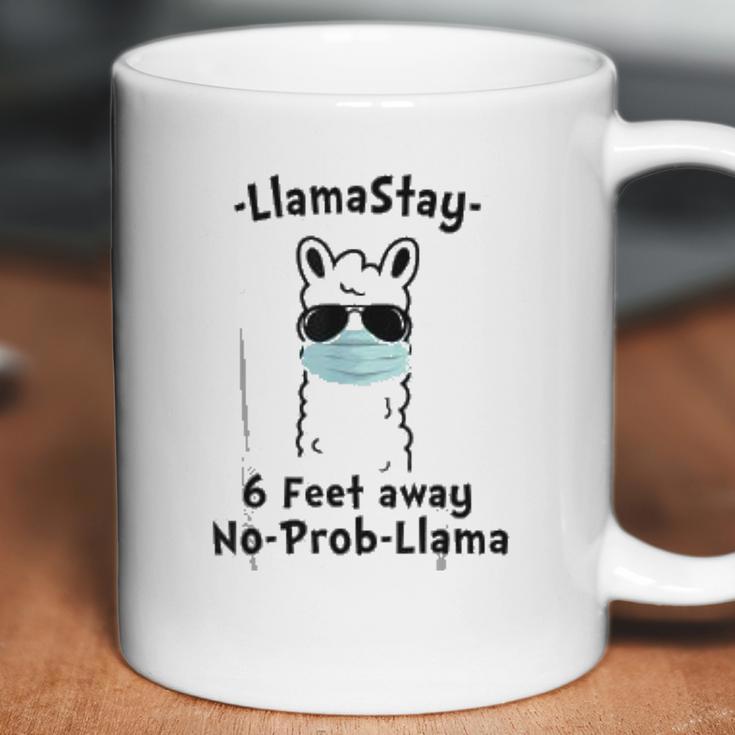 Llamastay 6 Feet Away No Probllama Social Distancing Coffee Mug