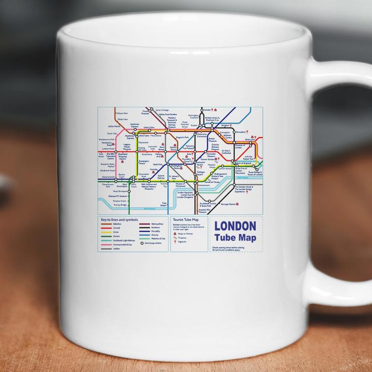 London Tourist Metro Underground Tube MapShirt British Coffee Mug