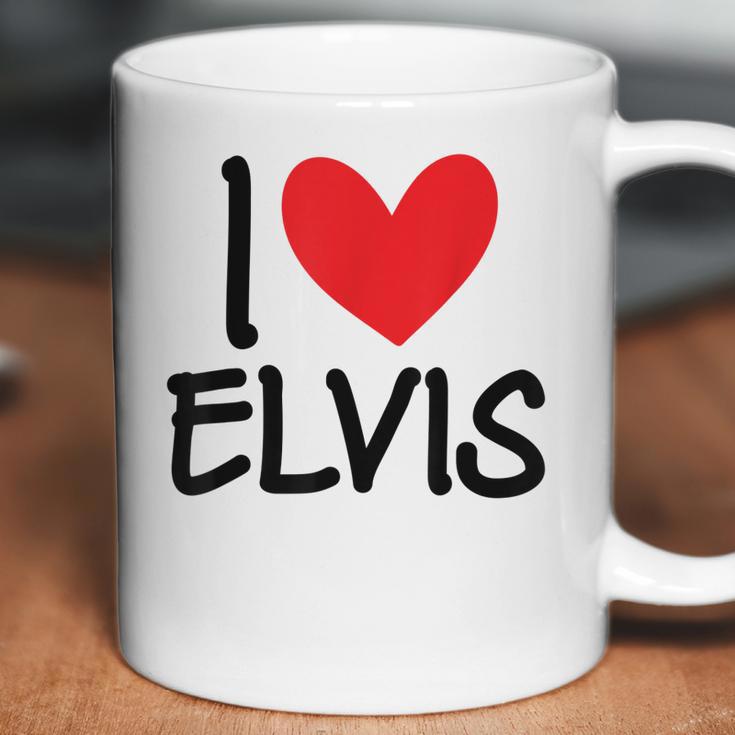 I Love Elvis Name Personalized Men Guy Bff Friend Heart Boys Coffee Mug