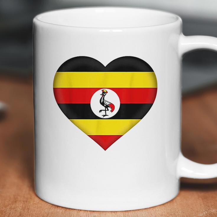 I Love Uganda Ugandan Flag Heart Coffee Mug