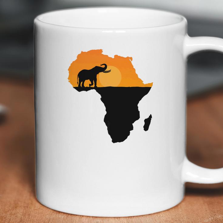 Majestic Elephant Strolling Into The Sun Africa Coffee Mug