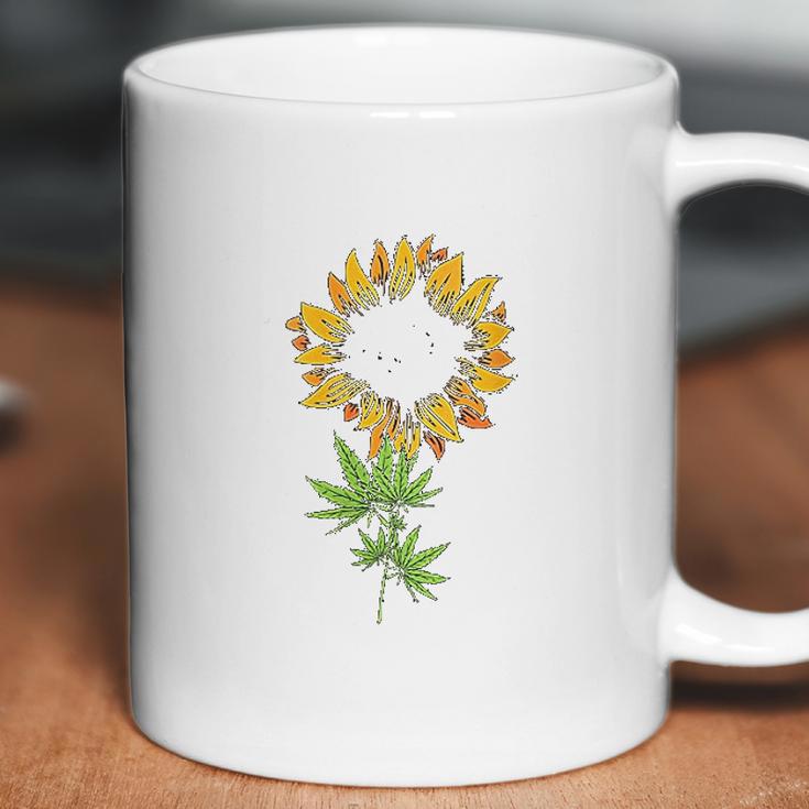 Marijuana Leaf Cannabis Sunflower Cool Stoner Gifts Coffee Mug