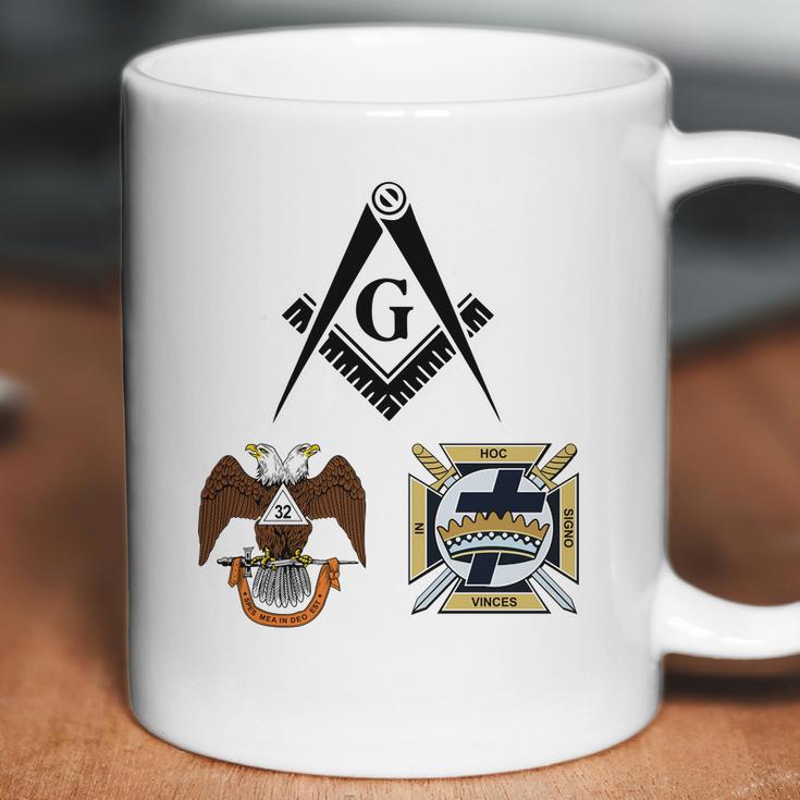 Mens Mason Scottish York Rite Masonic Black Down Coffee Mug