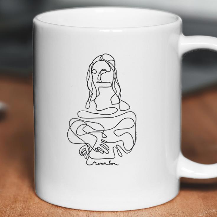 Mona Lisa One Line Drawing Coffee Mug