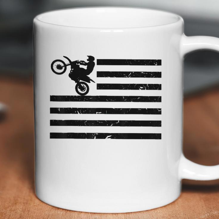 Motocross Braaap Vintage Usa American Flag Coffee Mug