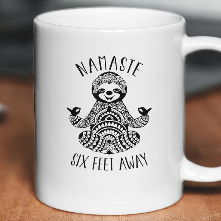 Namaste 6 Feet Away Sloth Social Distancing Coffee Mug