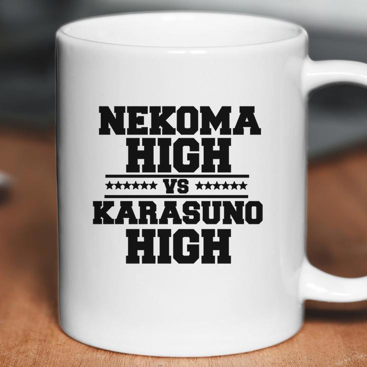 Nekoma High Vs Karasuno High Black Coffee Mug