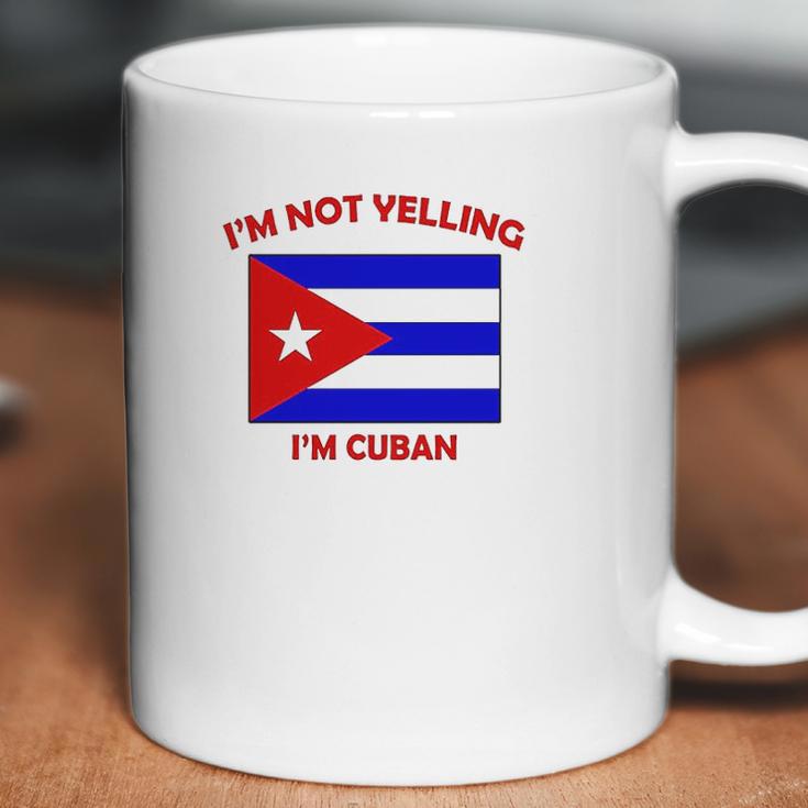 Im Not Yelling I Am Cuban Cuba Cubans Adjustable Trucker Hat Cap Coffee Mug