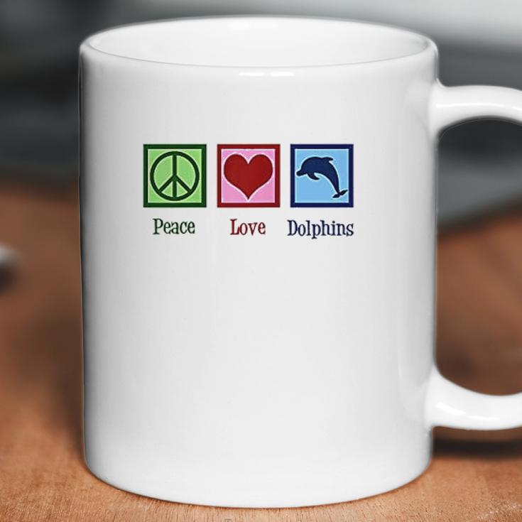 Peace Love Dolphins Coffee Mug