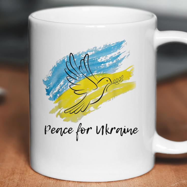 Peace For Ukraine Dove Ukraine Flag Lover Support Ukraine Men Women T-Shirt Graphic Print Casual Unisex Tee Coffee Mug