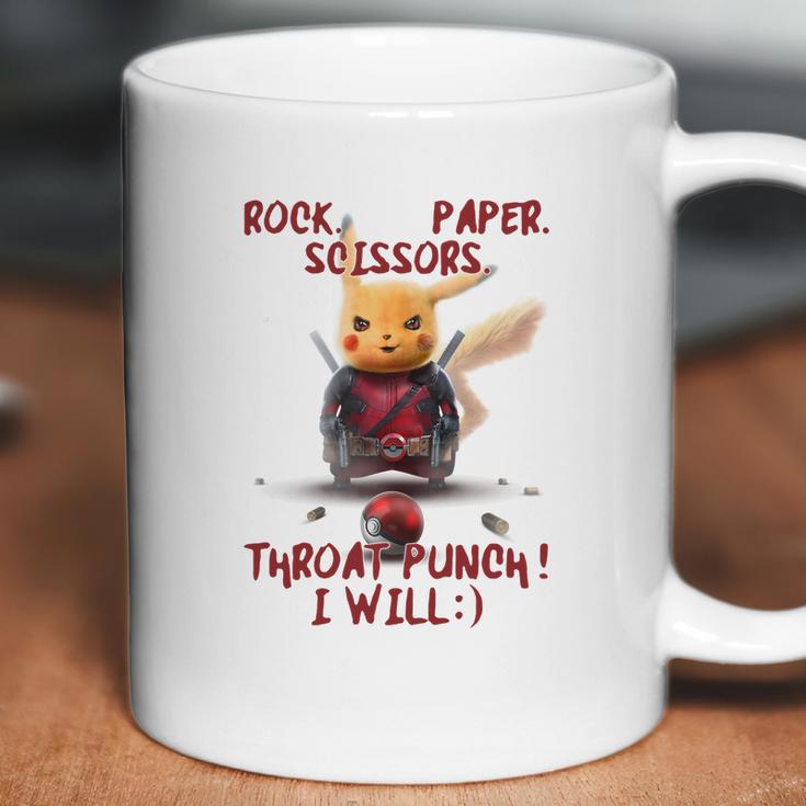 Pikachu Rock Paper Scissors Throat Punch I Will Coffee Mug