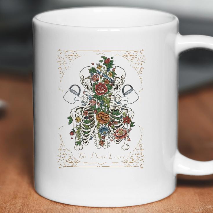 The Plant Lover Tarot Card Skeleton Skull Flowers Plants Coffee Mug