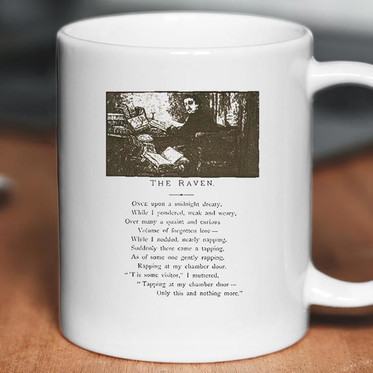 Raven Midnight Dreary Nevermore Literature Edgar Allan Poe Coffee Mug