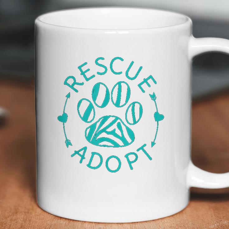 Rescue Adopt Animal Lover Love Cats Dogs Paw Print Gift Coffee Mug