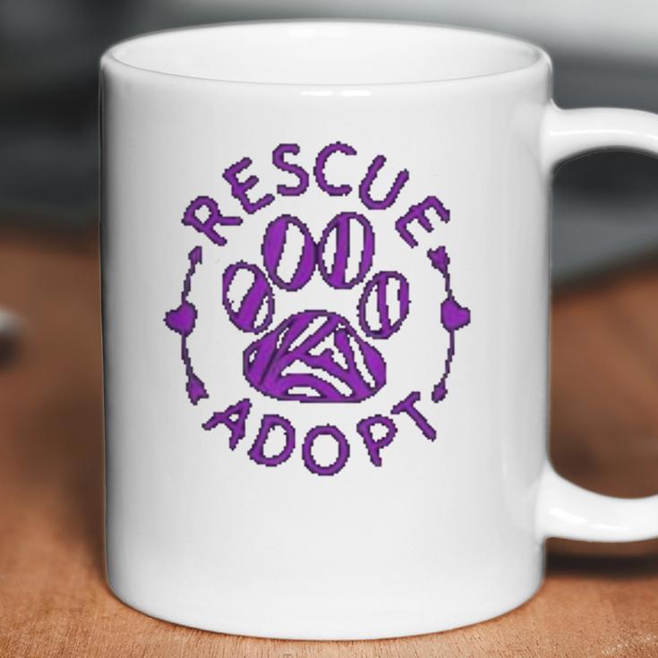 Rescue Adopt Animal Lover Love Cats Dogs Paws Print Lover Coffee Mug