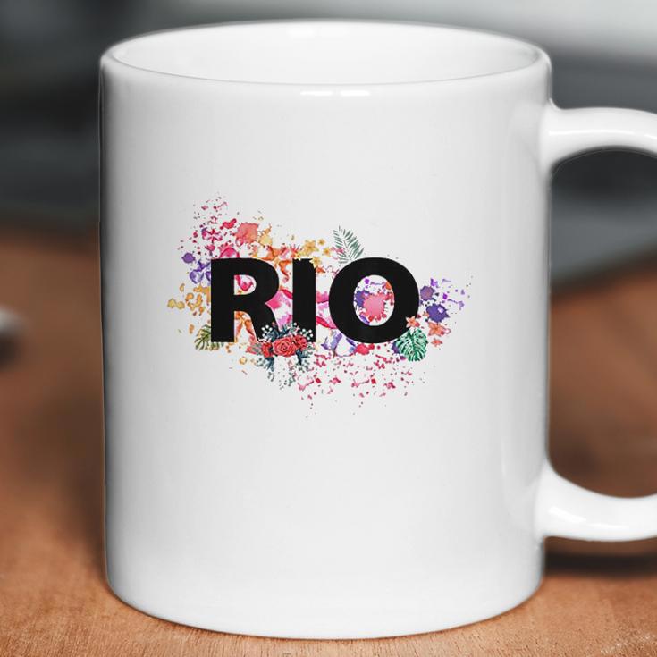 Rio De Janeiro Brazil Vacation With Tropical Hibiscus Flower Coffee Mug