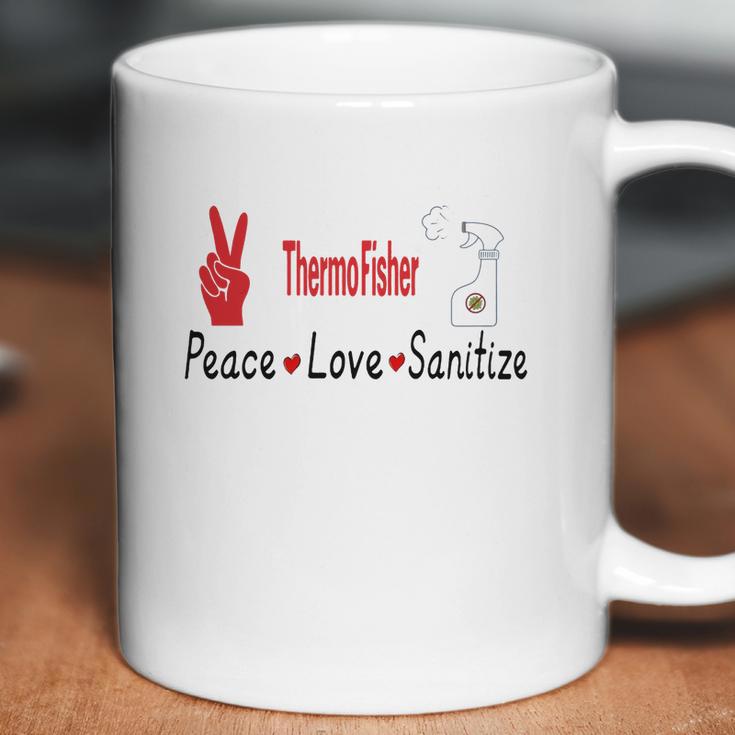 Thermofisher Peace Love Sanitize Coronavirus Shirtsh Coffee Mug