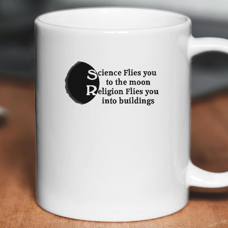 Science Flies You To The Moon Religion Into Buildings Atheist Coffee Mug