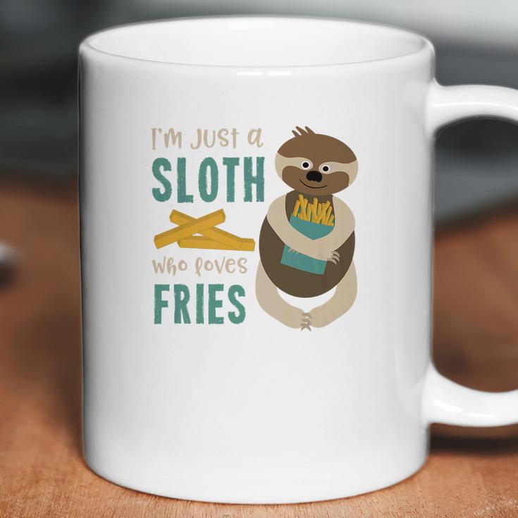 Sloth Who Loves Fries Funny French Fry Gift Coffee Mug