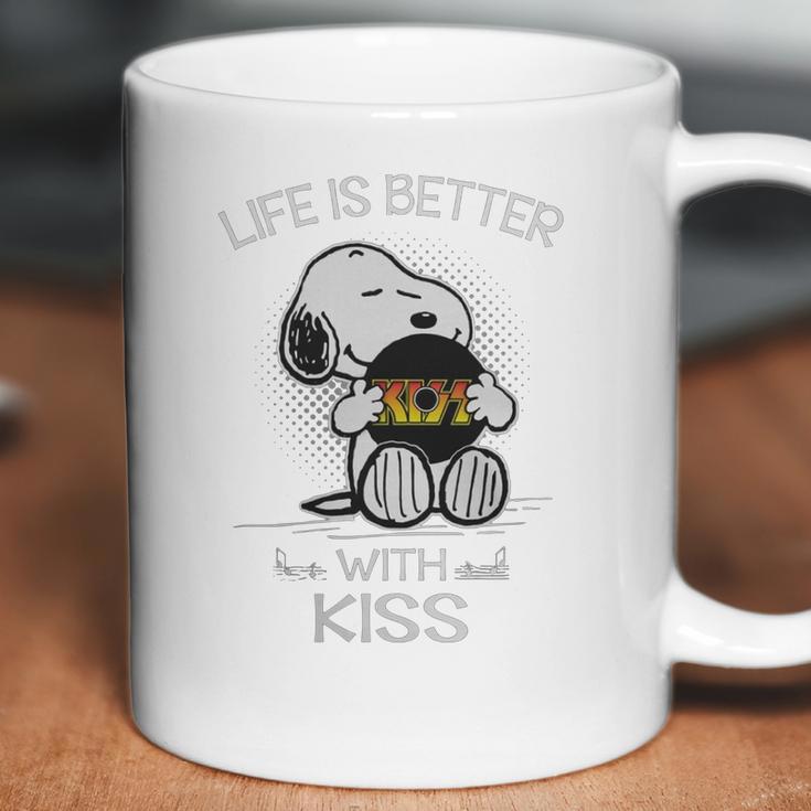 Snoopy Life Is Better With Kiss Band Coffee Mug