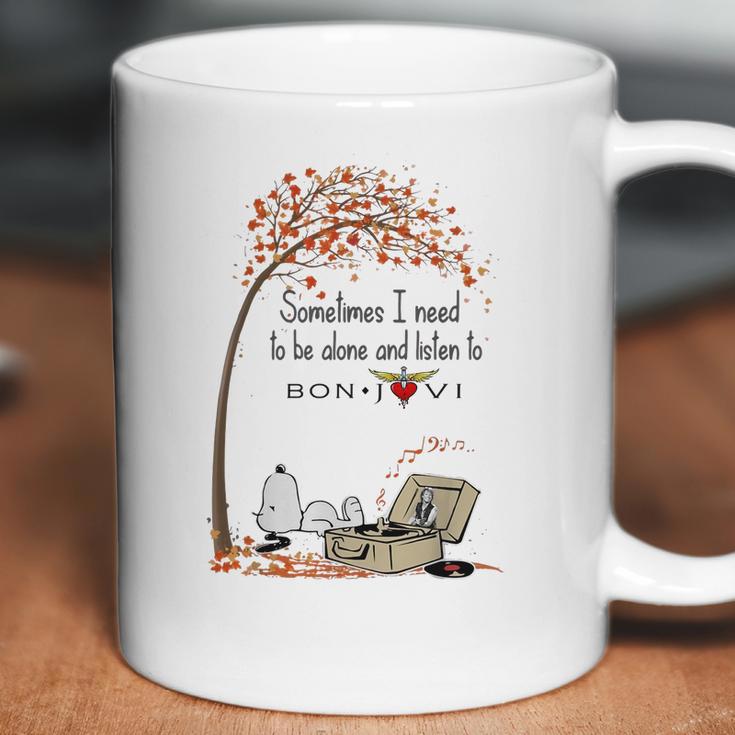 Snoopy Sometimes I Need To Be Alone And Listen To Bon Jovi Shirt Coffee Mug