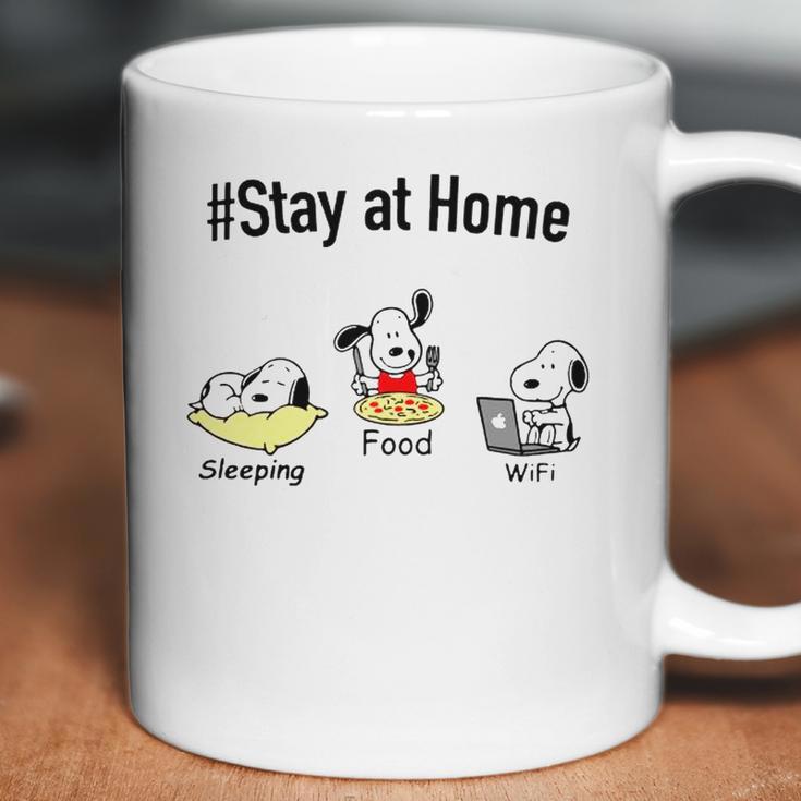 Snoopy Stay At Home Sleeping Food Wifi Coffee Mug