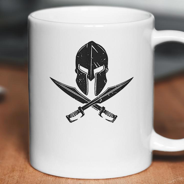 Spartan Helmet Crossed Swords Coffee Mug