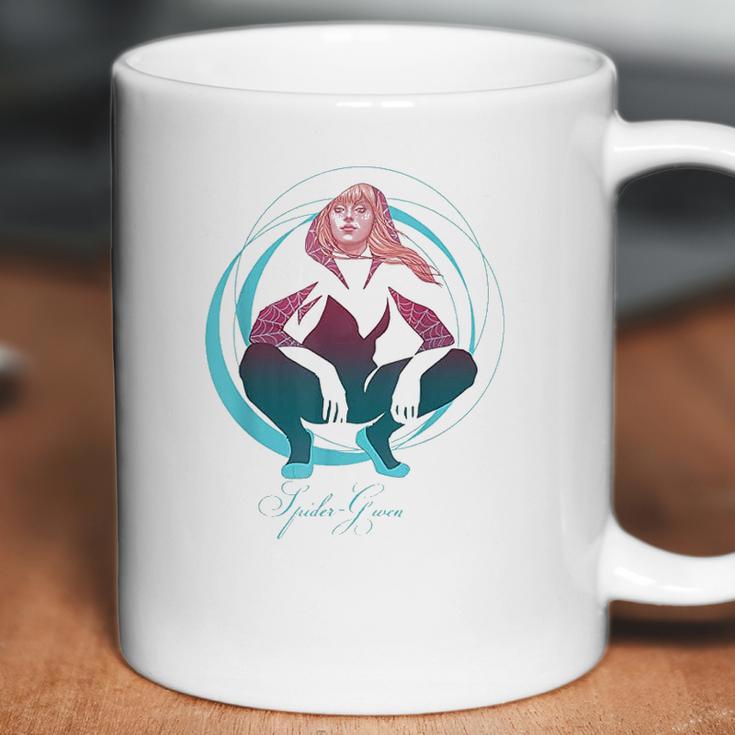 Spider Gwen Crouching Abstract Swirl Graphic Coffee Mug