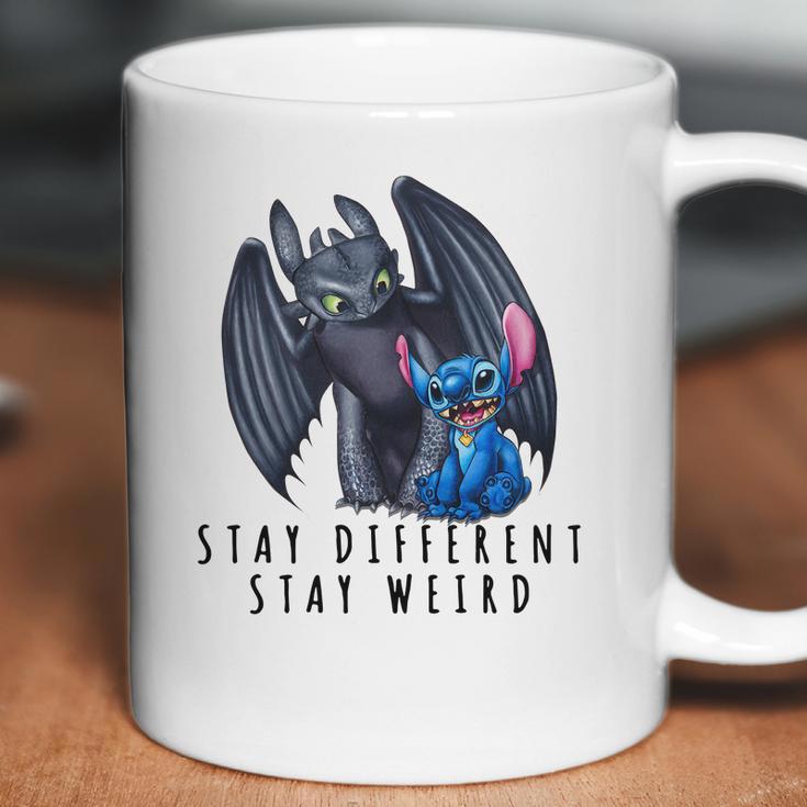 Stitch And Toothless Stay Different Stay Weird Coffee Mug